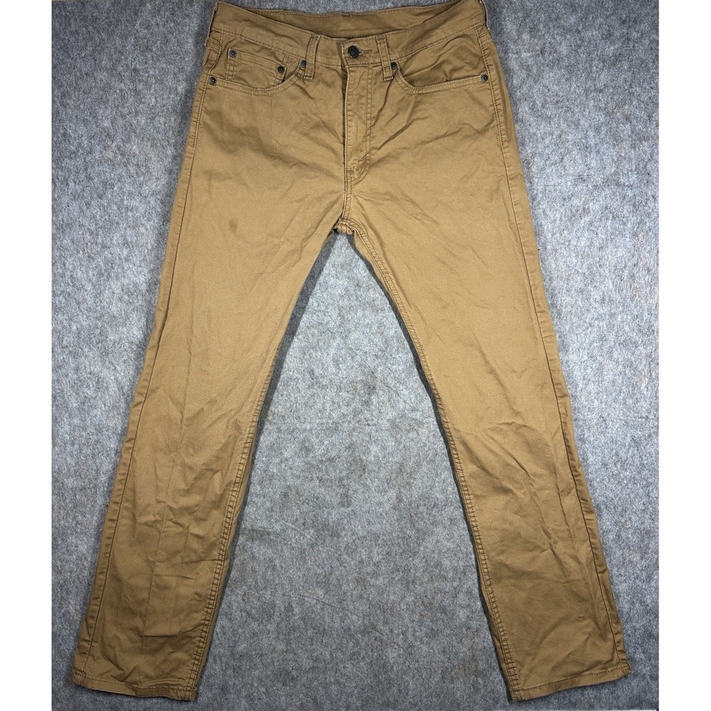 Levis 505 Jeans Mens 31x32 Brown Straight Leg Stretch Denim Pants